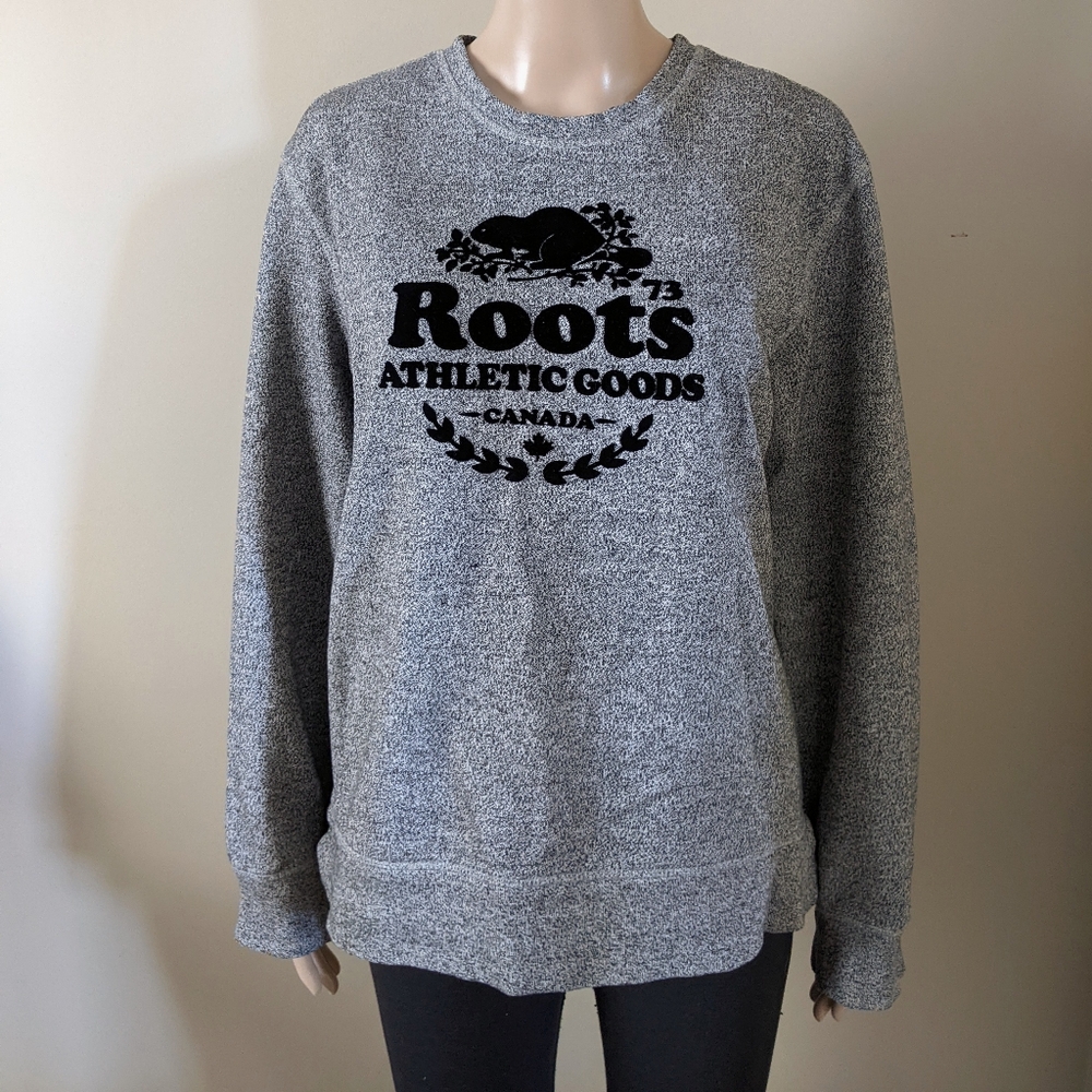 Roots grey crewneck sweater, men's small